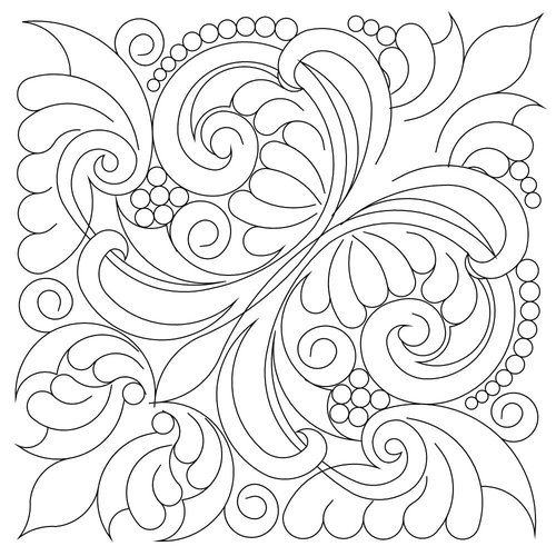 Shop | Category: Blocks | Product: Victorian Feather 15 inch Block